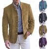 Men's Casual Stand Collar Multi-pocket Work Jacket Retro Casual Suit Jacket
