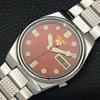 Б/у оригинальные винтажные мужские часы SEIKO 5 с автоподзаводом из Японии с темно-бордовым циферблатом a433885-2 R119-a433885