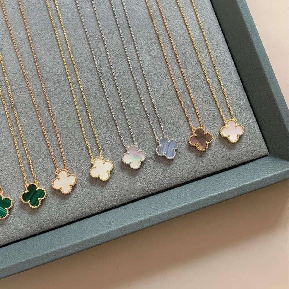 Высококачественное четырехлистное клеверное ожерелье для женщин, покрытие 18 каратным розовым золотом, элегантная цепочка на ключицу, идеальный подарок для девушки
