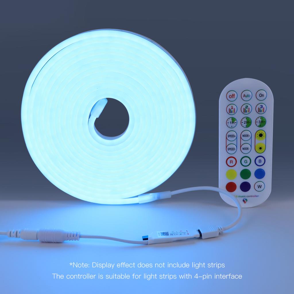 Smart Bluetooth App Control RGB LED Lights Strip 12V Flexible Tube Ribbon Lamp with 24 Keys Remote Control Home Decor Lighting