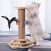 Игрушки для кошек, цельная сизалевая когтеточка, прочная деревянная лазалка для кошек, прочная колонна для захвата кошек с поворотным столом, игрушки для кошек