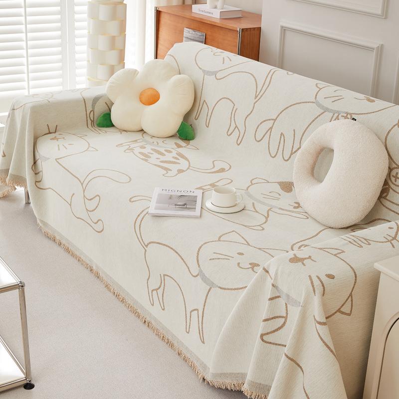 New Sofa Cover Cloth Four Seasons Universal Anti-Scratching Chenille Sofa Towel Full Covered Double Sofa Cover Blanket