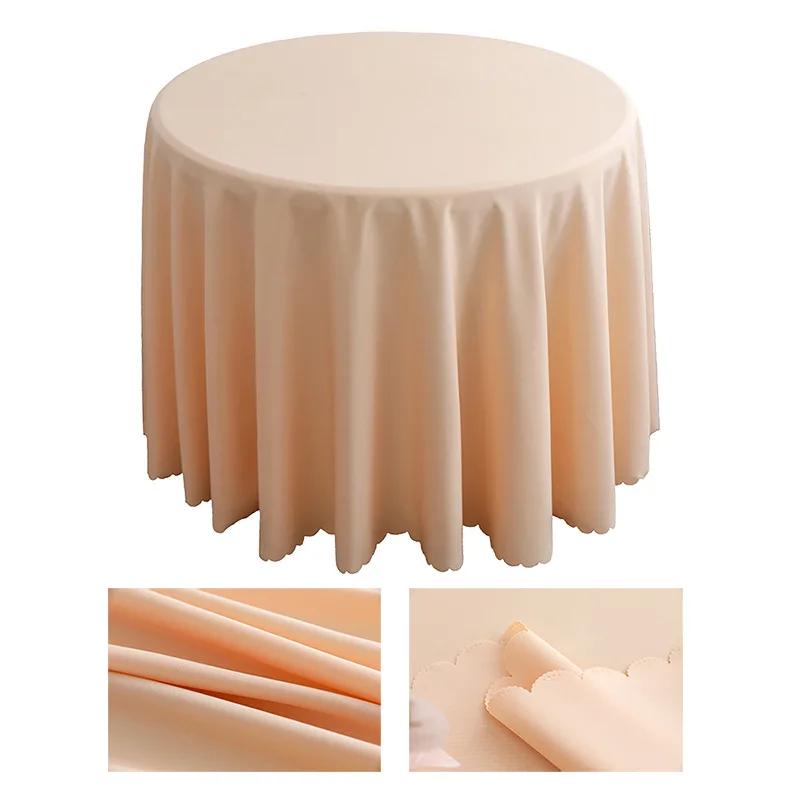 Скатерть из полиэстера, круглая, устойчивая к пятнам и складкам, моющаяся, для обеденного стола, фуршетов и кемпинга