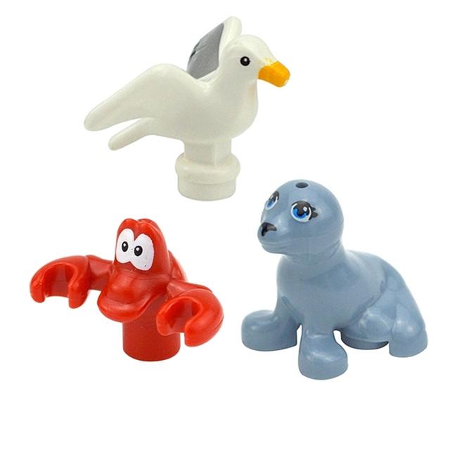 MOC Город Животные Строительные Блоки Фигурки Коза Овца Орел Сова Панда Попугай Чайка Пингвин Зоопарк Рам Аксессуары Кирпичики Игрушка Подарок