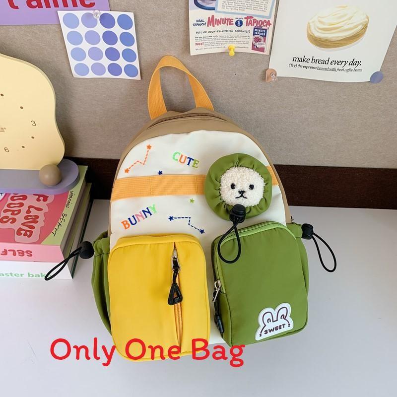 Kids Cartoon Cute Letter Embroidered School Backpack With Breathable Nylon