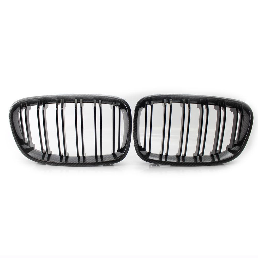 Ricoy Gloss Black For Bmw 2011 - 2014 F20 F21 118i 120i 140i 2 Hatchback Sport Kidney Grill Grille Carbon Fiber