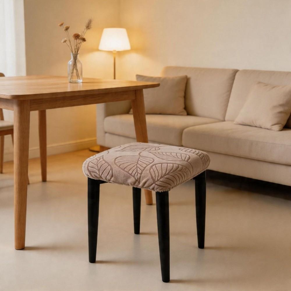Solid Color Chair Seat Cover Leaf Stool Cover Universal Fiit Stool Case for Square Chairs