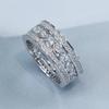 Fashion Wedding Rings for Women Modern Design Sparkling Cubic Zircon Crystal Rings Luxury   CopperFemale Jewelry