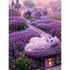 5D DIY Алмазная картина Красивый лавандовый дом и ландшафт Мозаика Алмазная вышивка Картина Полный Декор для дома со стразами