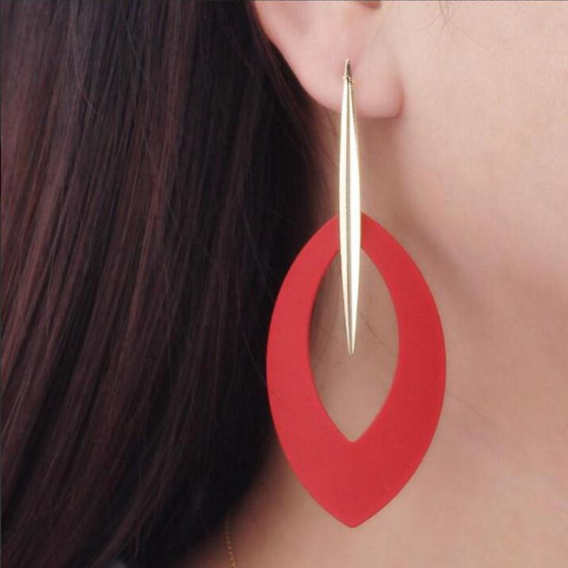 Корейский стиль геометрические овальные серьги-подвески для женщин большие массивные серьги вечерние украшения подарки подруге длинные Brincos