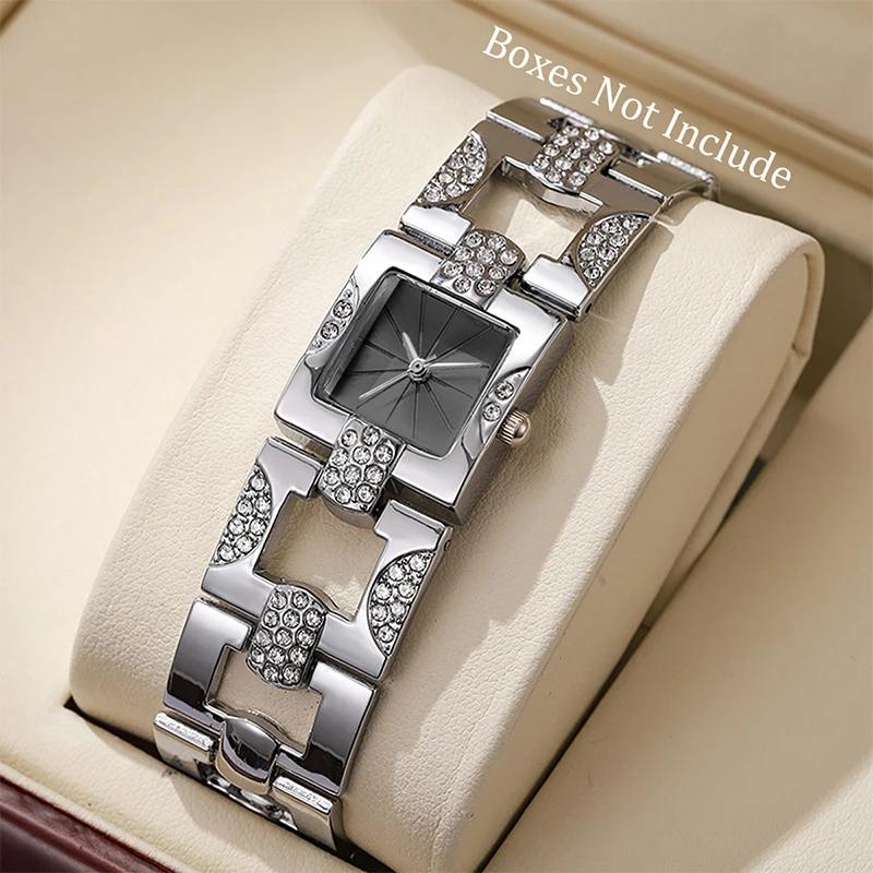 New Fashion Women Luxury Watches Ladies Square Stainless Steel Quartz Watch for Women Bracelet Wristwatch Relogio Feminino