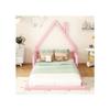 Lit D'enfant - MUVOE - 90x200cm - Pin Massif - Forme Maison - Rose