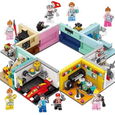 8 в 1 Dreams House Racer Автомобиль Доктор Художник Музыкант Ученый Кондитер Кинооператор Астронавт Строительные блоки Комплект Кирпичная модель игрушки