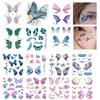 Yesallwas Наклейки для татуировок в виде бабочки Набор из 14 блестящих наклеек-бабочек Реалистичные водонепроницаемые долговечные