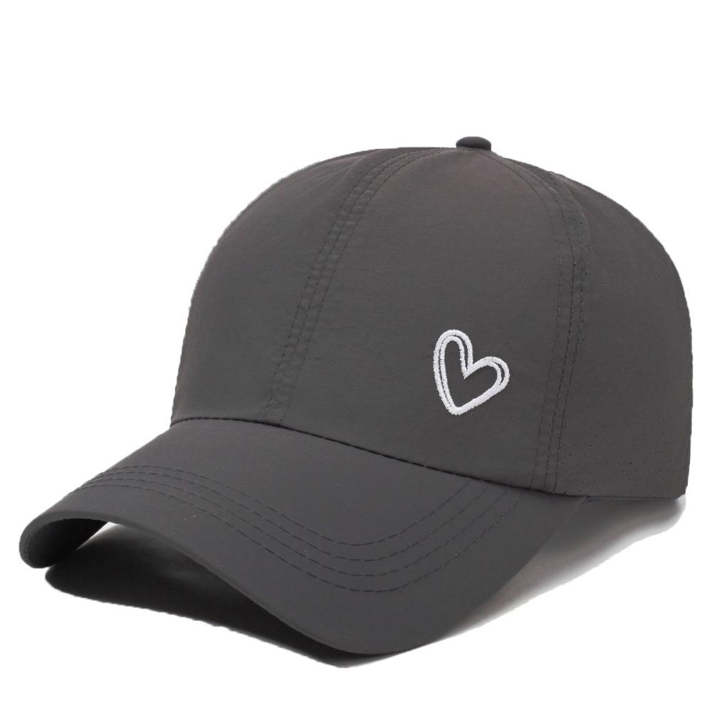 Love Heart Ponytail Baseball Cap Adjustable Solid Color Sunshade Sun Hat Lightweight Sun Protection Snapback Hat Ladies