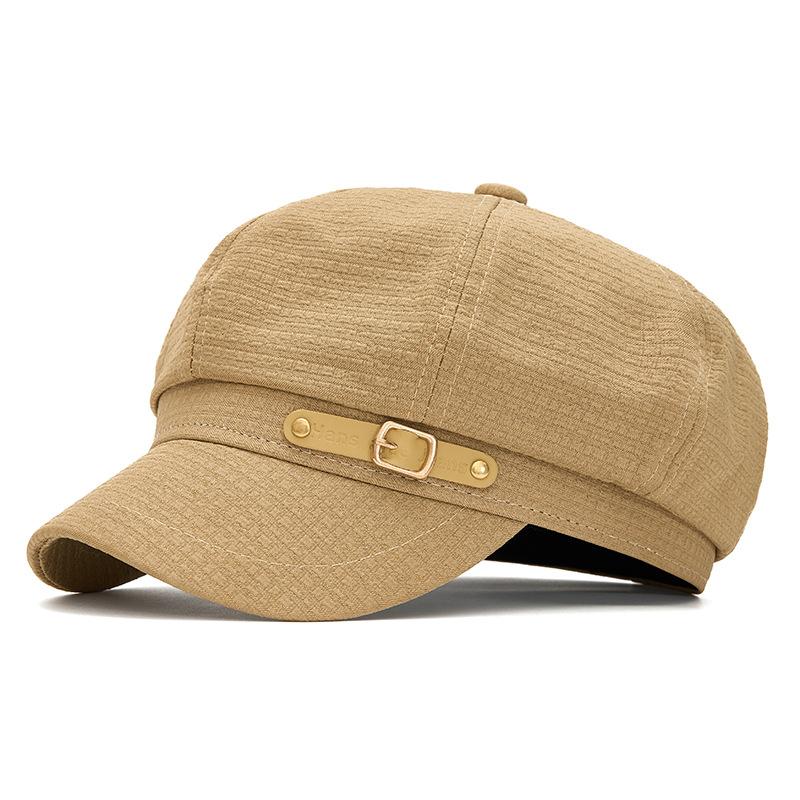 Однотонная кепка-восьмиклинка Унисекс Деталь с пряжкой Шляпа-фидлер Регулируемая Повседневная кепка водителя