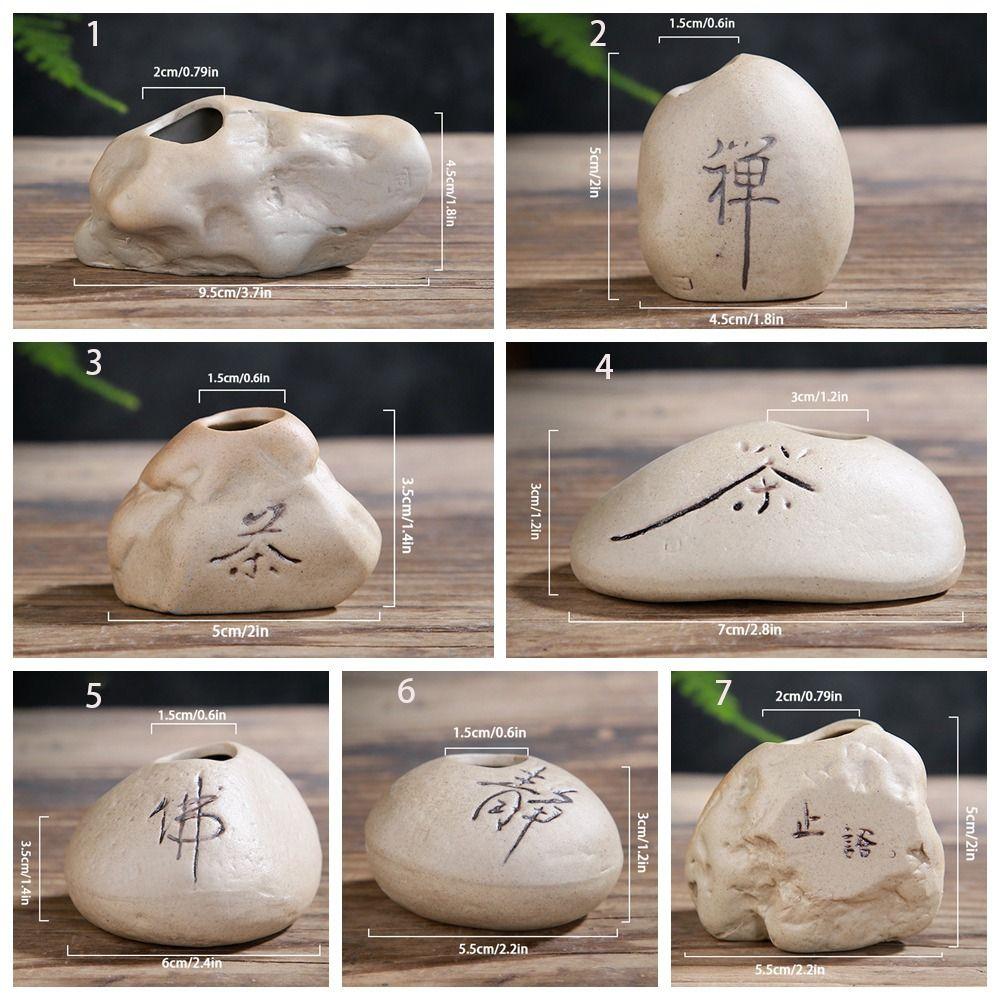 Ceramic Ceramic Zen Hydroponic Vase Rough Desktop Small Vase Retro Stone Shape Vase  Tea Table