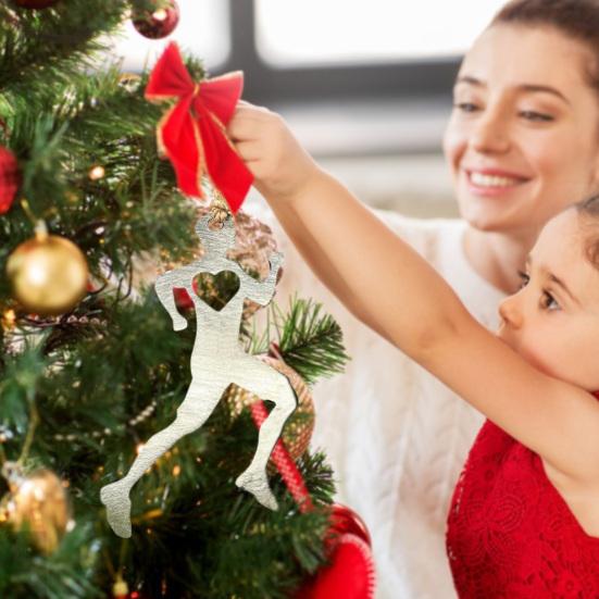 Мужчины Женщины Бегун Снеговик Висячие Украшения Полое Сердце Любви Сверхмощный Металлический Ремесло Бег Мальчик Девочка Орнамент Подвеска Подарок Любителю Спорта