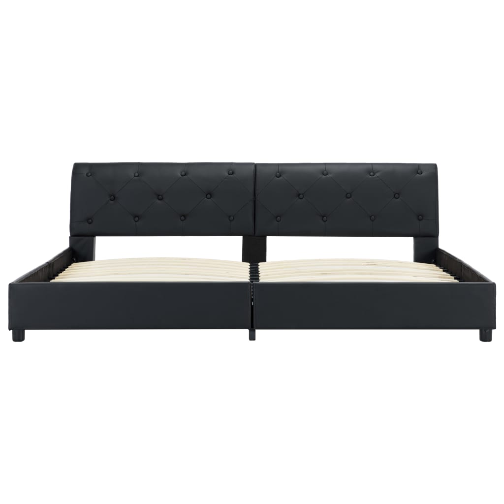 Black Faux Leather Bed Frame 180 * 200 cm