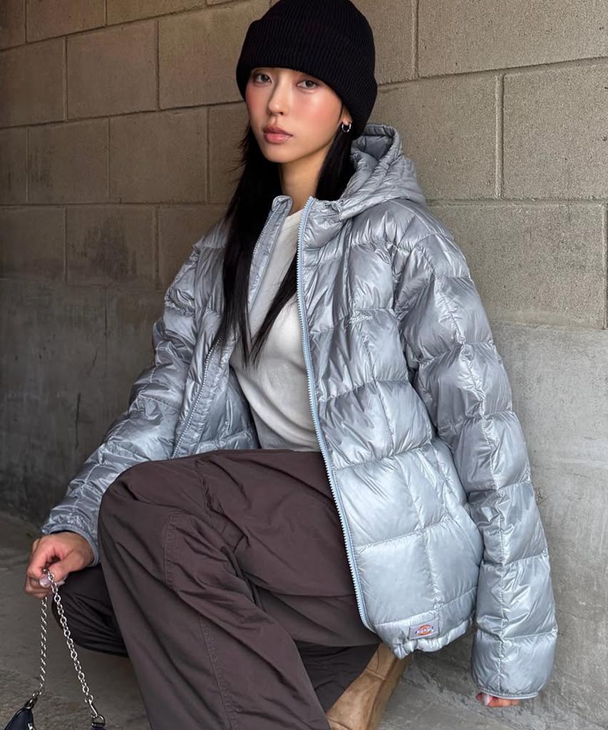 DICKIES Fargo Hooded Mid Down Jacket Light Grey
