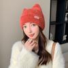 New Women Cute Cat Ear Winter Hat Fashion Faux Fur Knitted Hat Kpop Style Soft Beanie Hats Female Candy Colors Streetwear Cap