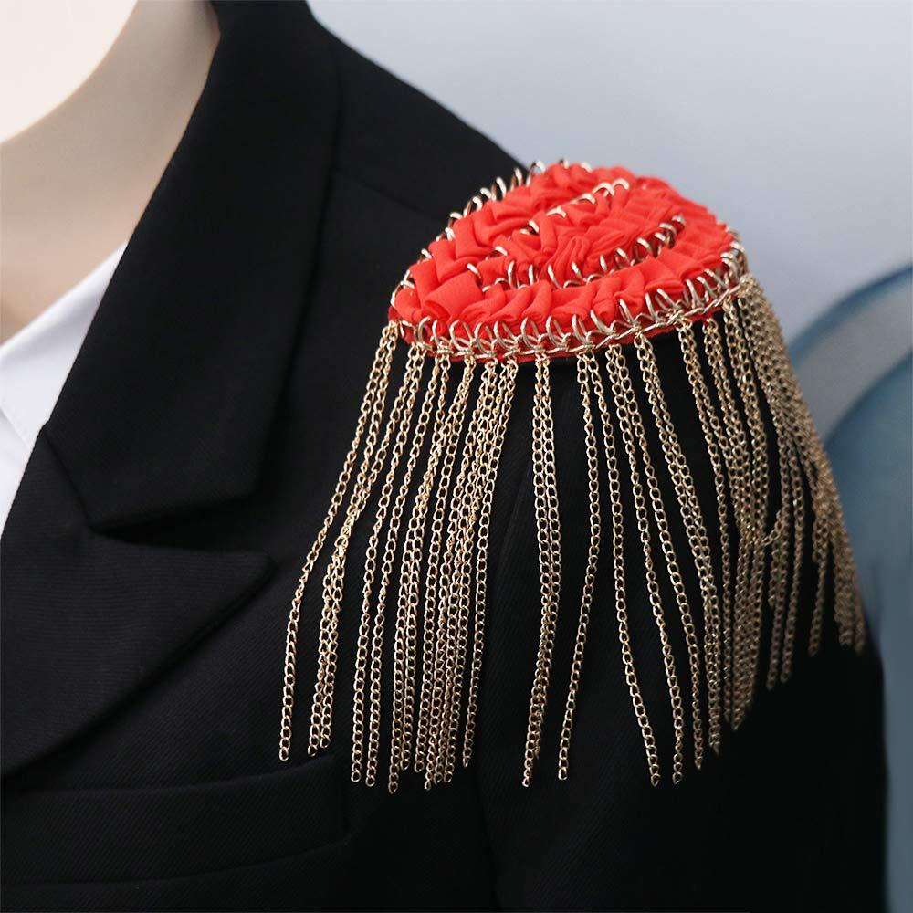 Pin Tassel Chain Shoulder Board Badge Shoulder Brooches Western-style clothes
