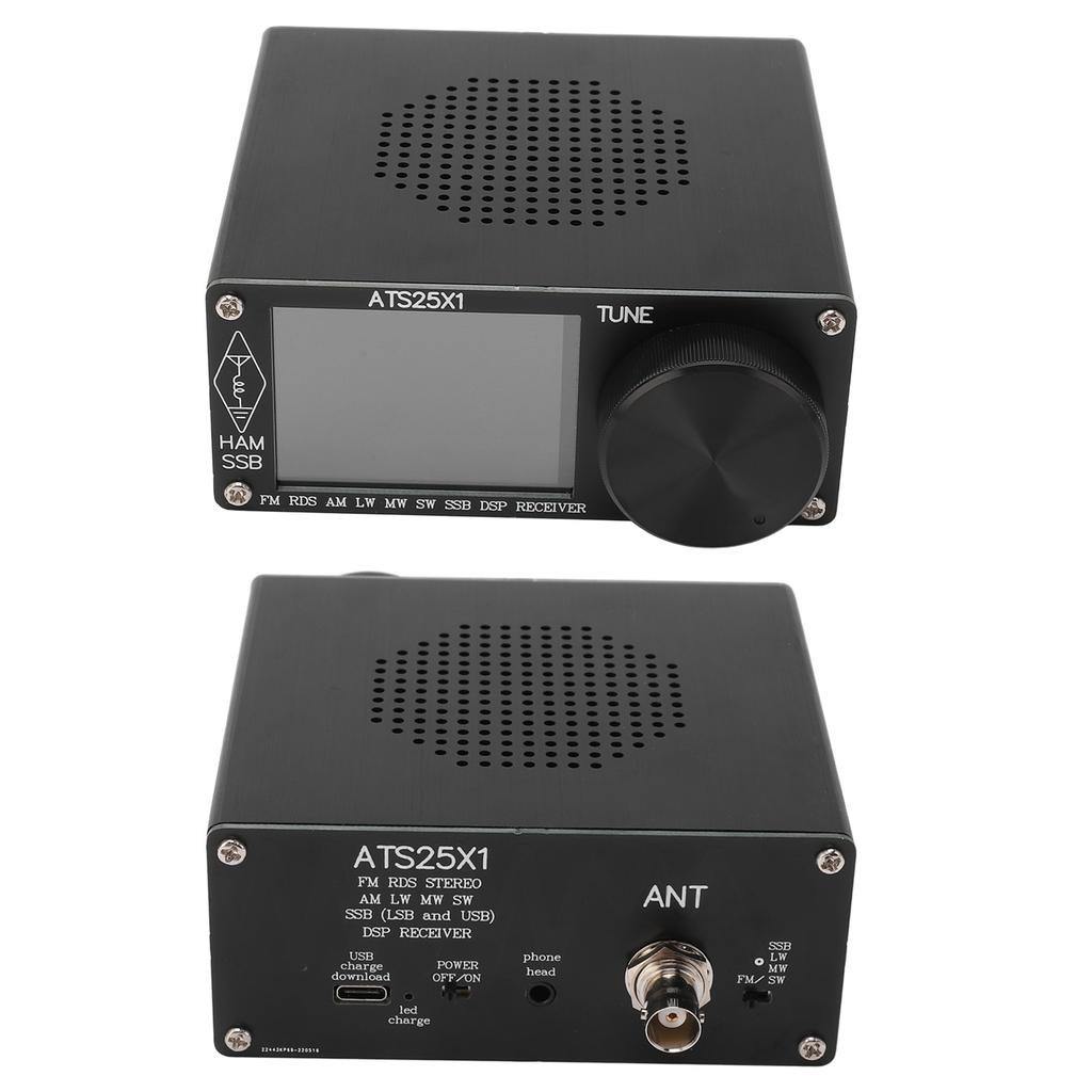 Полнодиапазонный радиоприемник с корпусом из алюминиевого сплава, портативный радиоприемник с 2,4-дюймовым цветным дисплеем