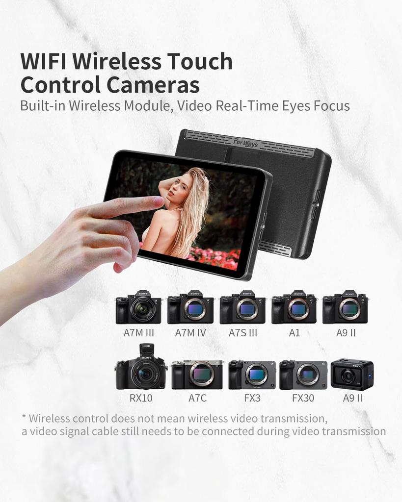 Portkeys LH7P Camera Monitor 1000nit 7inch DSLR Field Monitor Camera Control Touch Panel Monitor BMPCC Pro Wireless Control 4K/6K/6K