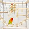 8Pcs Combination Parrot Bird Toys Parrot Training Toys Natural Wood Parrot Swing Perch Toys Bird Cage Climb Toys Pet Supplies