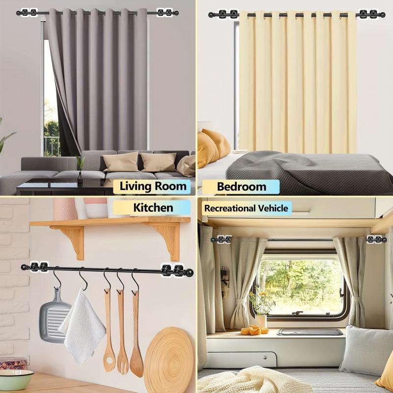 2026 Регулируемый карниз без сверления (32-64 дюйма) для Windows