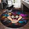 1PC Tazma-nian Artwork Round Rug, Non-slip Chair Mat, Home Decor, Circle Carpet Perfect for Office, Bedroom, Living Room,Christmas gift