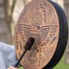 Шаманский барабан 25 см с барабанной палочкой, инструмент для звукового исцеления