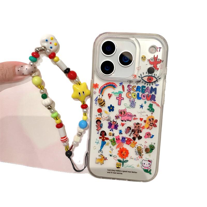 Абстрактный граффити чехол-цепочка для телефона для iPhone 17/16 Pro Max/15/14