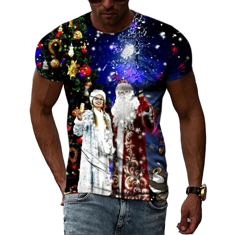 Christmas Atmosphere Original Pattern 3D Printed T-Shirt Christmas Eve New Year Clothing Comfortable Versatile High Quality Top