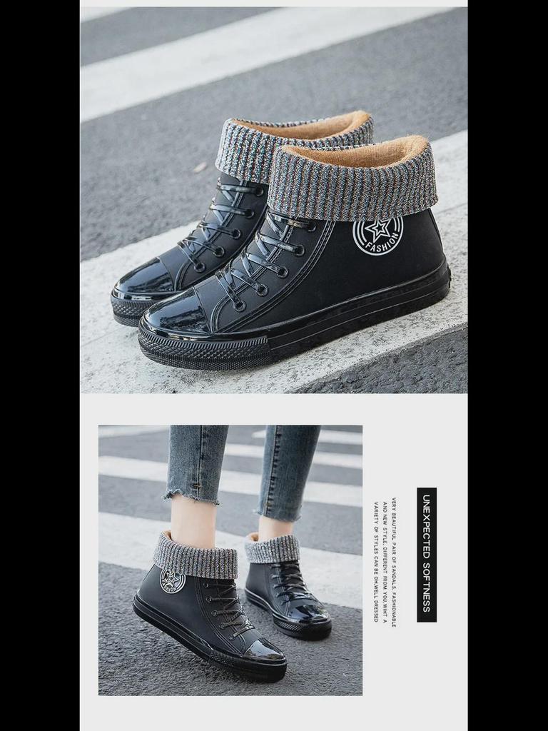 Женские водонепроницаемые повседневные низкие резиновые сапоги 2025 года — модная нескользящая обувь для отдыха на природе