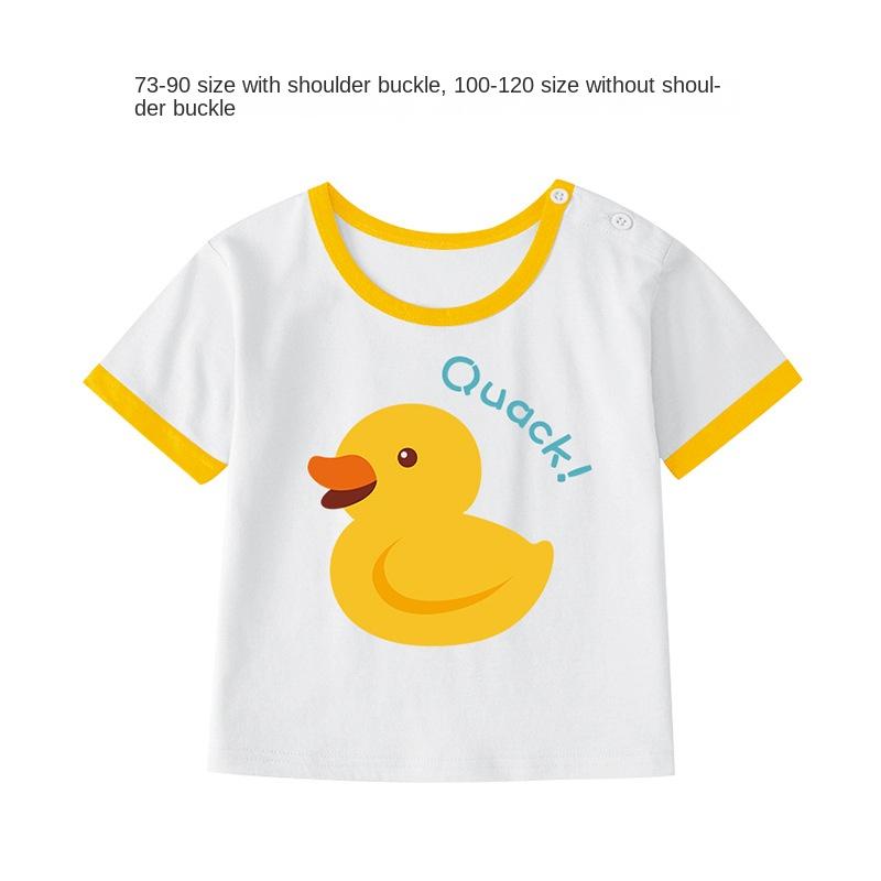 Футболка из чистого хлопка с короткими рукавами для маленьких девочек. Летний тонкий топ с половиной рукавов для маленьких и средних детей 0–5 лет. Летняя одежда.