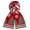 Red Christmas Tree Deer New Knitted Scarf Women Keep Warm Winter Atmosphere Holiday Gift Wool Scarf Men