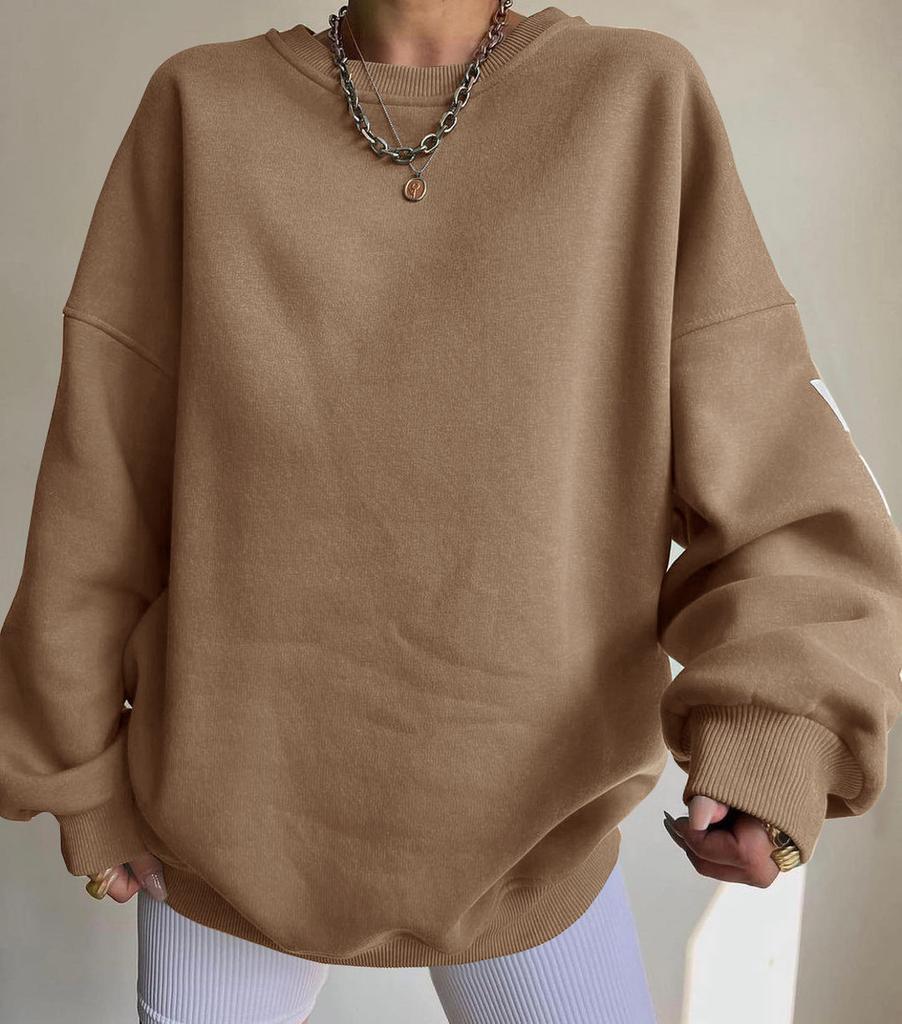 Casual Fashion Letter Print Thick Pullover Sweatshirt For Women Winter 2022
