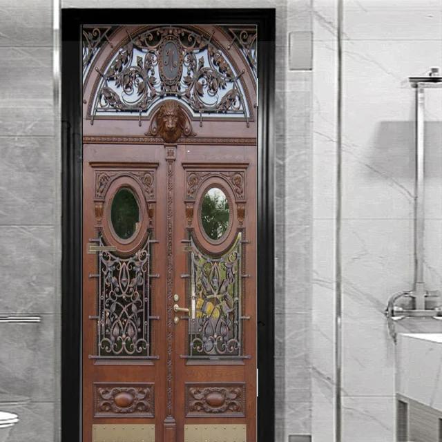 Наклейка на окно и внешнюю дверь для гостиной, спальни, сделай сам, самоклеящиеся обои, домашний декор, дверной плакат, ремонт, легко наклеивается