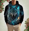 Fashion Animal Wolf 3D Print Men's Hoodies Top Autumn Fashion Casual Long Sleeved Pullover Oversized Sweatshirts