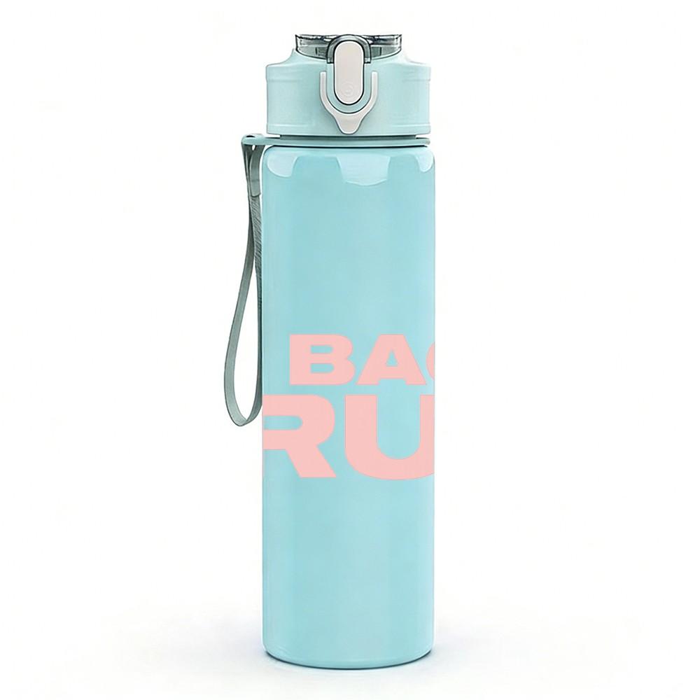 1PC We Back Bruh Letter Design 750ml Color Plastic Sports Water Bottle Leakproof Flip Straw Lid Suitable for Sports Office Home Use