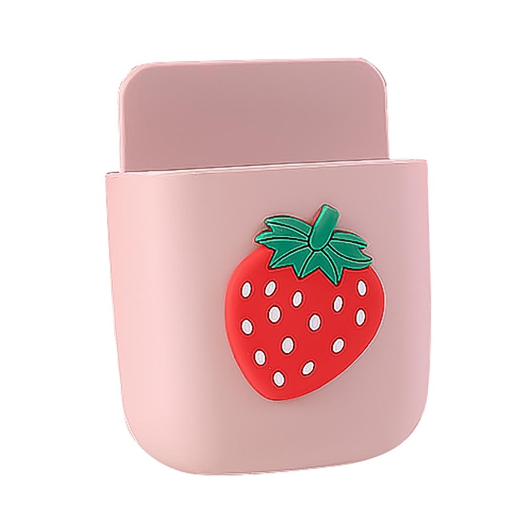 Wall Mounted Storage Box Remote Control Organizer Mobile Phone Plug Holder Rack