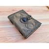 Pack Of 3 Book of Shadows, Leather Journal, Triple Moon Journal, Third Eye Crystal Stone, Gift for Him, Gift for Her, Leather Grimoire