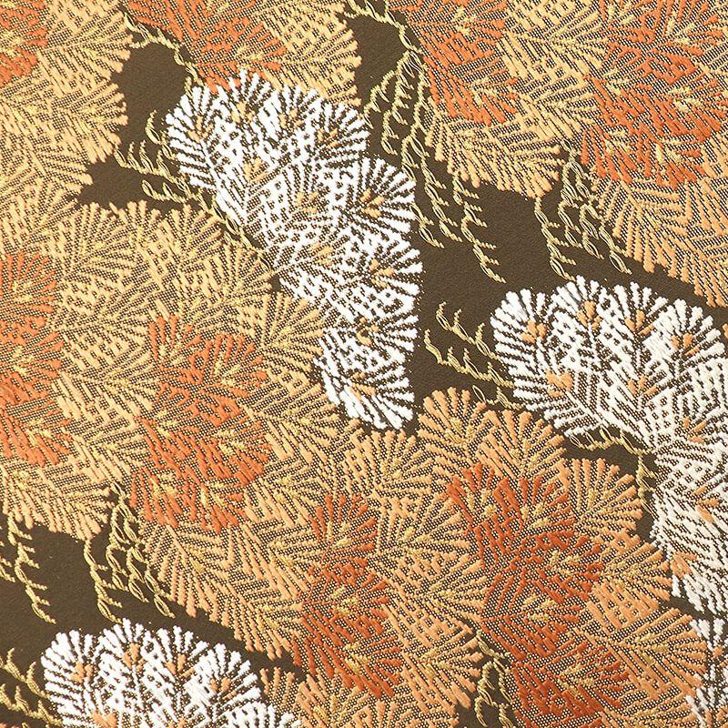 Used Kawai Arts Textile Fukuro Obi Formal Fukuro Obi Pure Silk Six Patterns Brown Pine Solid Feeling Luxury Length 435cm Width 31.5cm Recycled