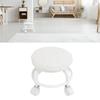 Low Roller Seat PU Leather Low Stool Mute Wheel Swivel Low Height Round Roller Chair For Home Office Garage Shop White