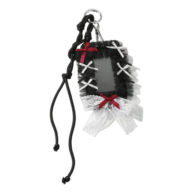 Элегантный Держатель для Бейджа Готский Бант Брелок Бусины Кружево Шарм для Карты Аксессуар Альтернативная Мода Брелок