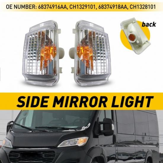 LH+RH SIDE MIRROR TURN SIGNAL LIGHT For 2014- PROMASTER RAM 1500 2500 3500