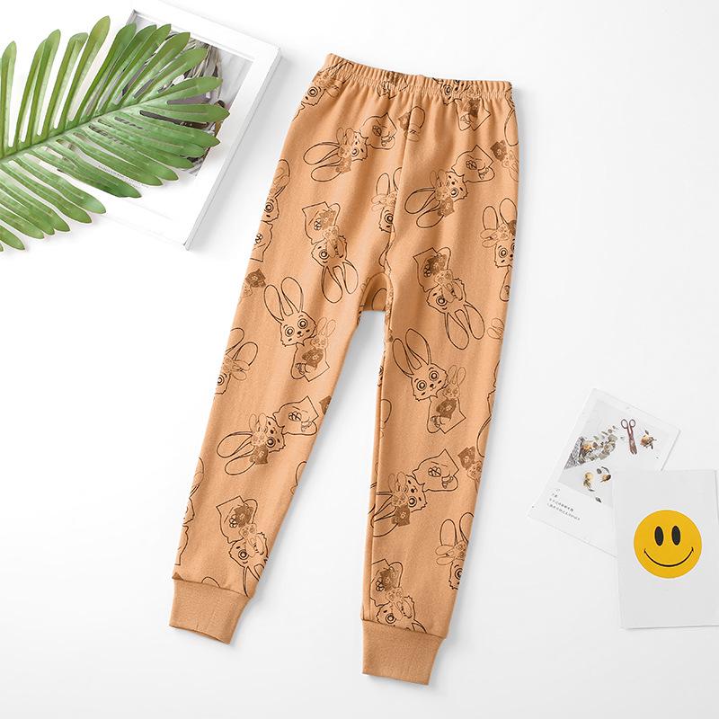 Детские осенние брюки из чистого хлопка: Мягкая внутренняя одежда для мальчиков и девочек, легкие пижамы на весну и осень