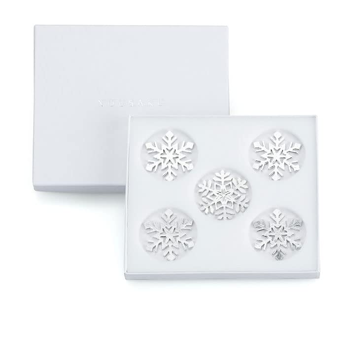Васи Жестяные Хрустальные Подставки для Палочек Снежинка Дизайн [Упаковка Nousaku] (5 кусков)