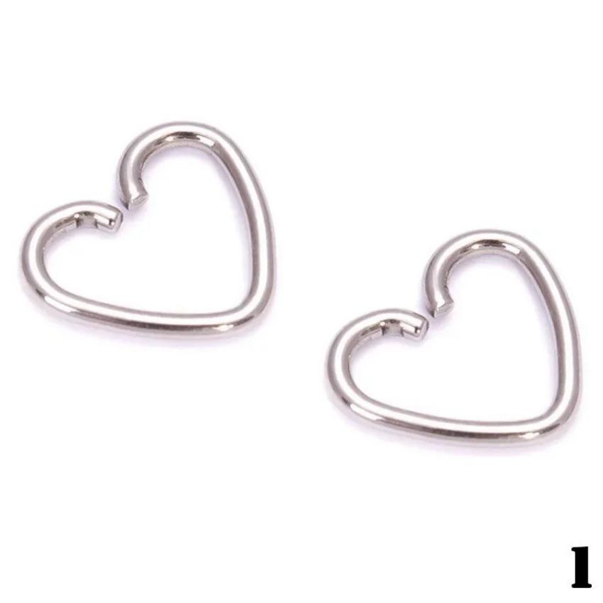 1 Pair Titanium Steel Nose Studs Lip Heart-shaped Ear Star Body Piercing Fashion Accessory Creative Gift Fashion Modern Earrings
